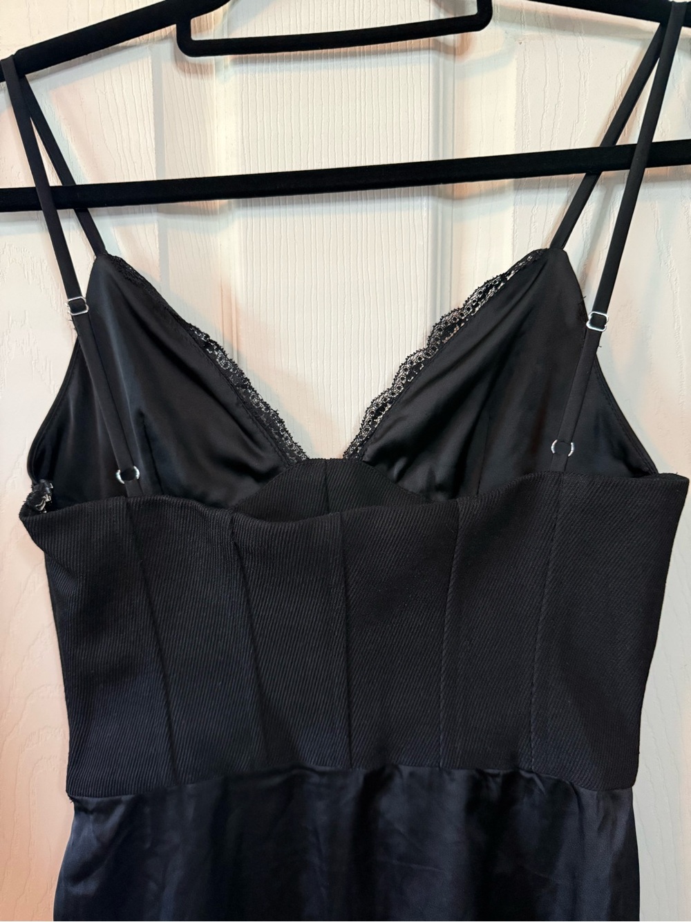 Tiger Mist Taos Mini Corset Satin Dress Black Lace-Trim Size Small - Picture 6 of 14